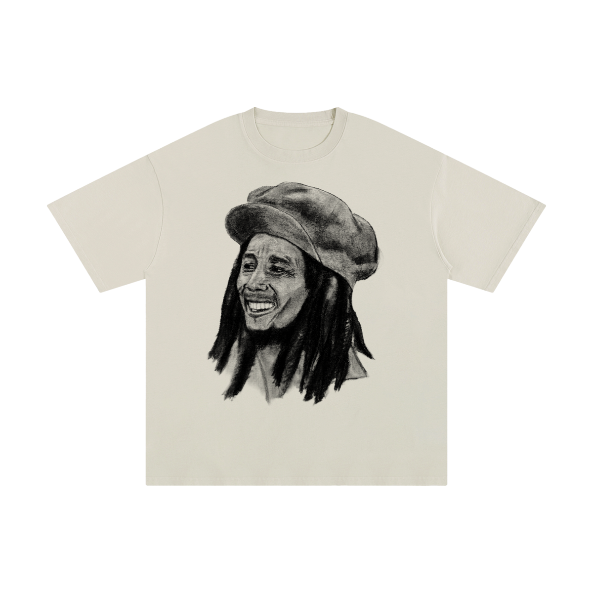 Bob Marley Charcoal Halftone T-Shirt