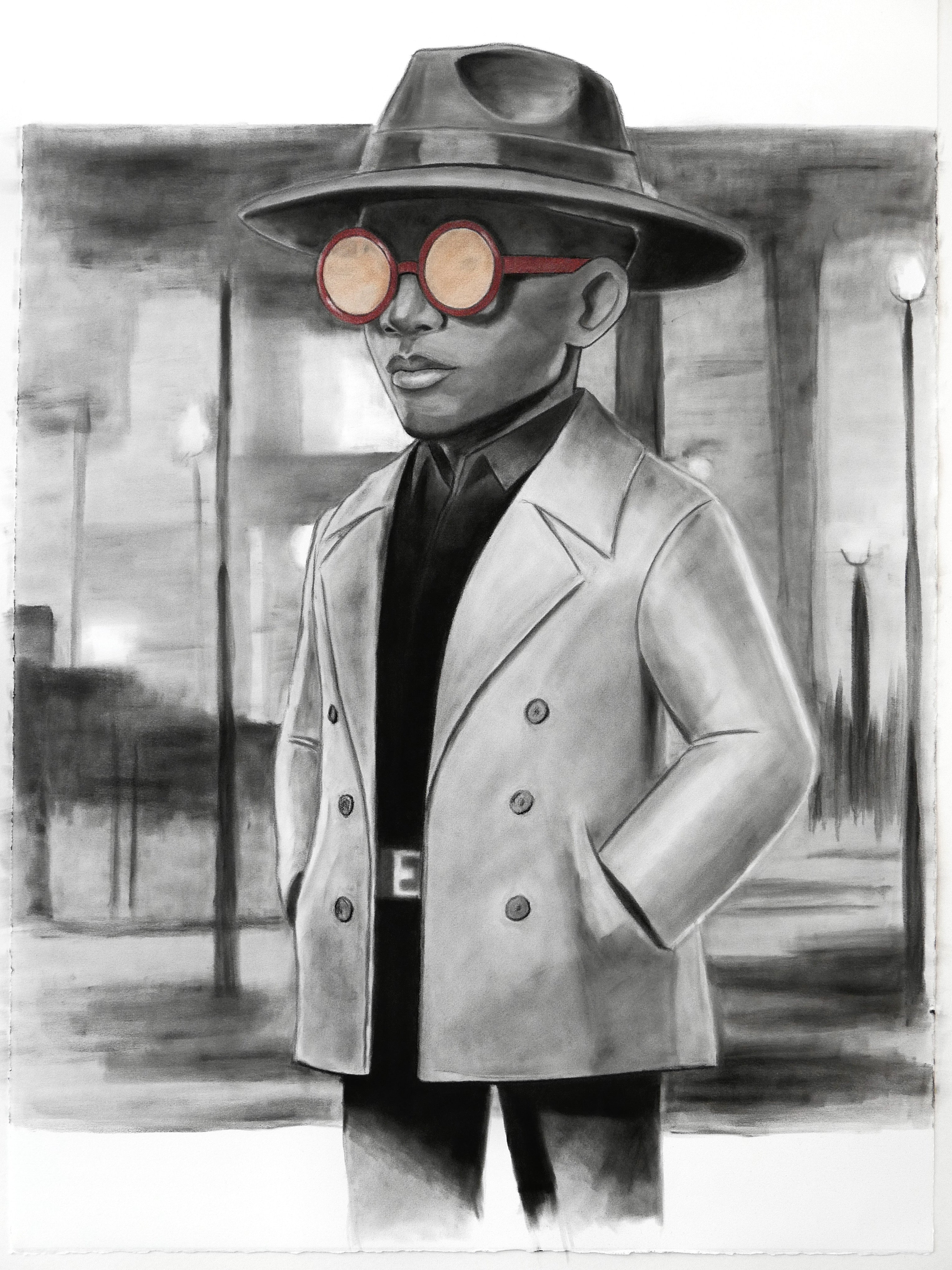 Codename: Augustus Original Charcoal Drawing