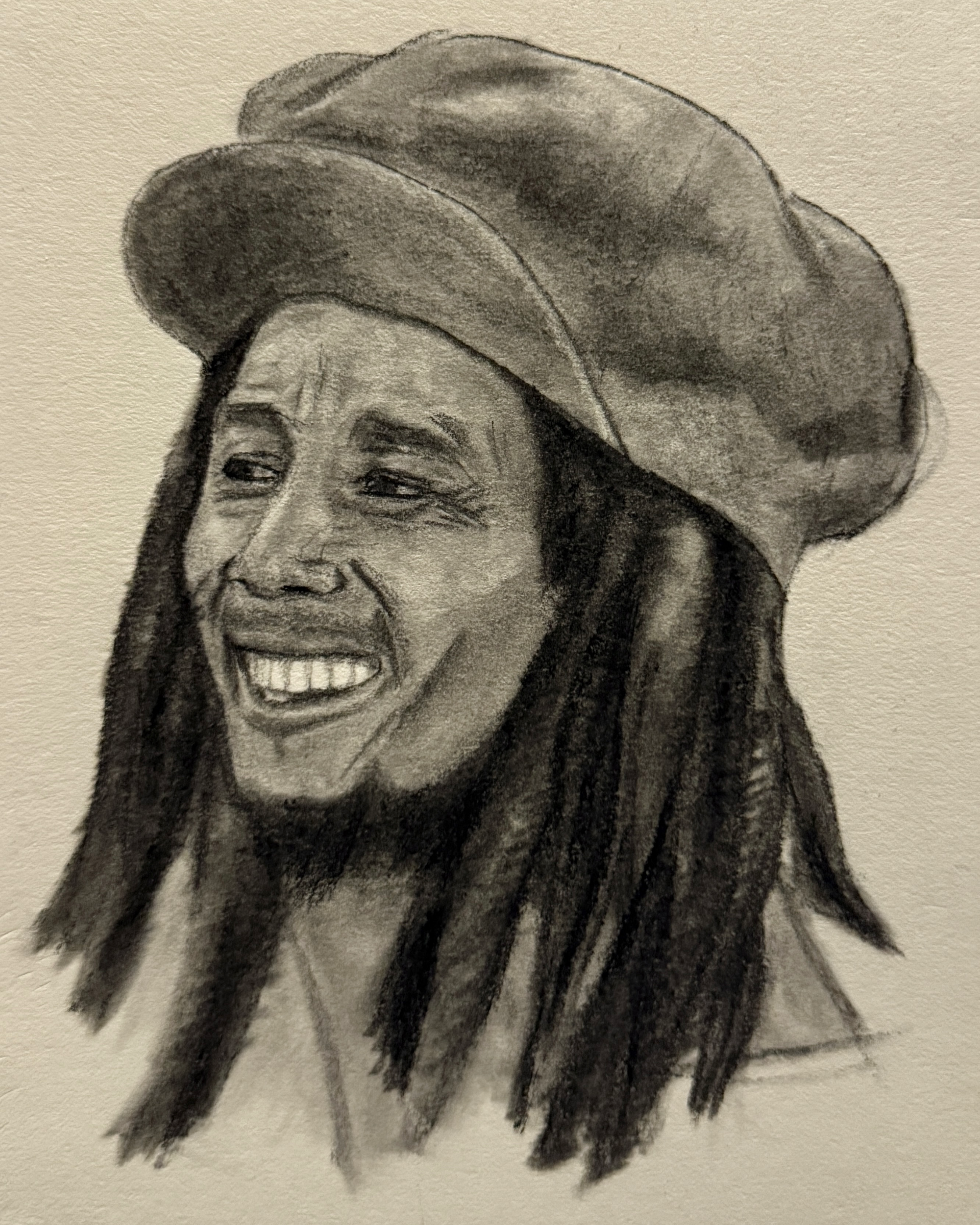 Bob, Charcoal on Paper, 6x8in