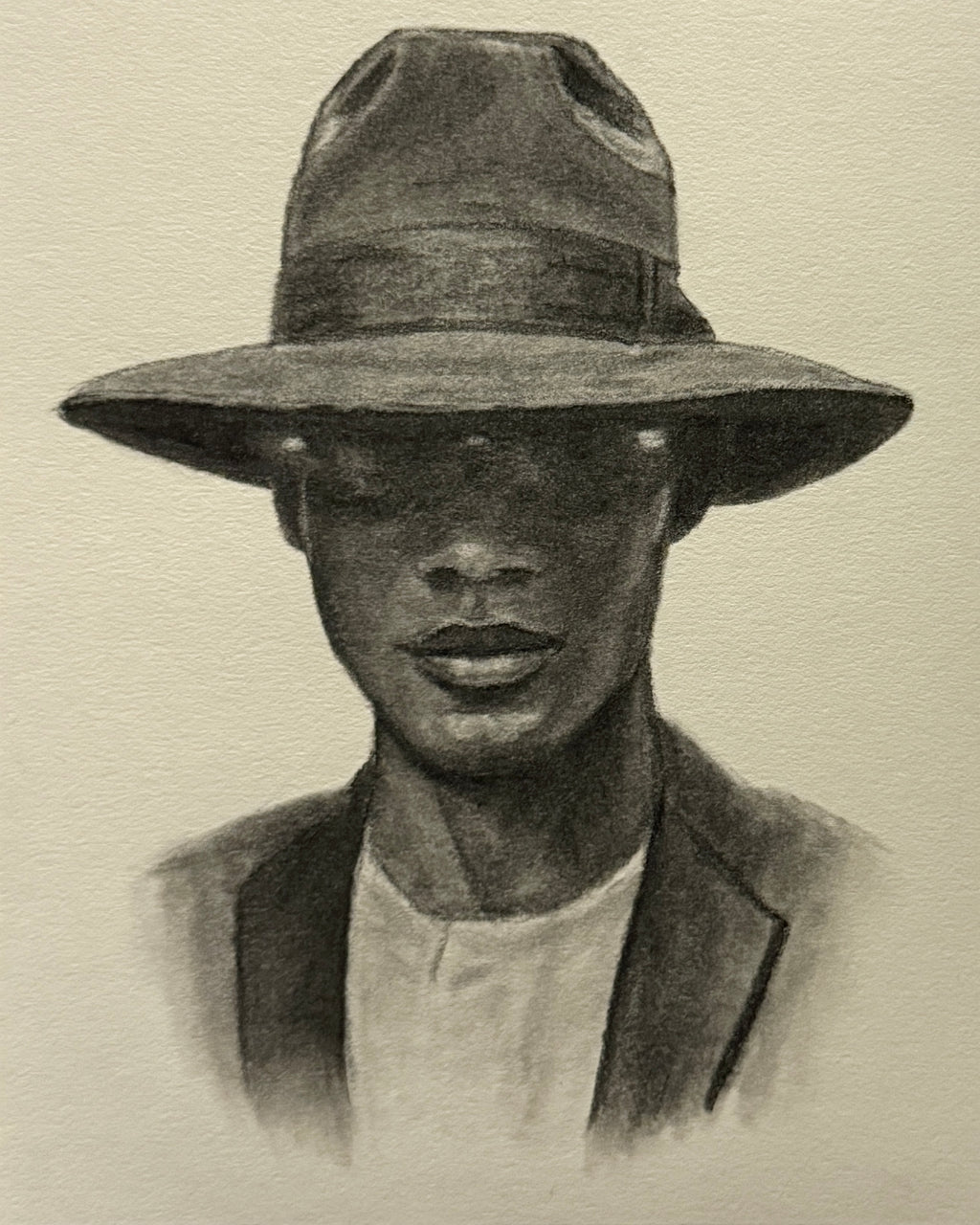 Quiet Study, Charcoal on Paper,  6x8in