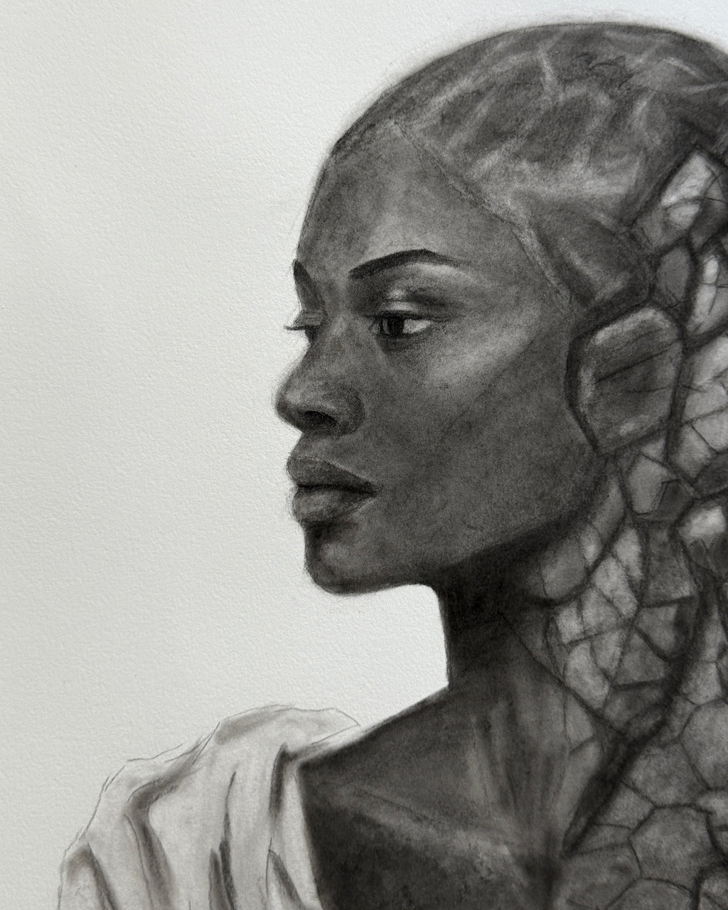 Queen - Unbroken Charcoal Drawing