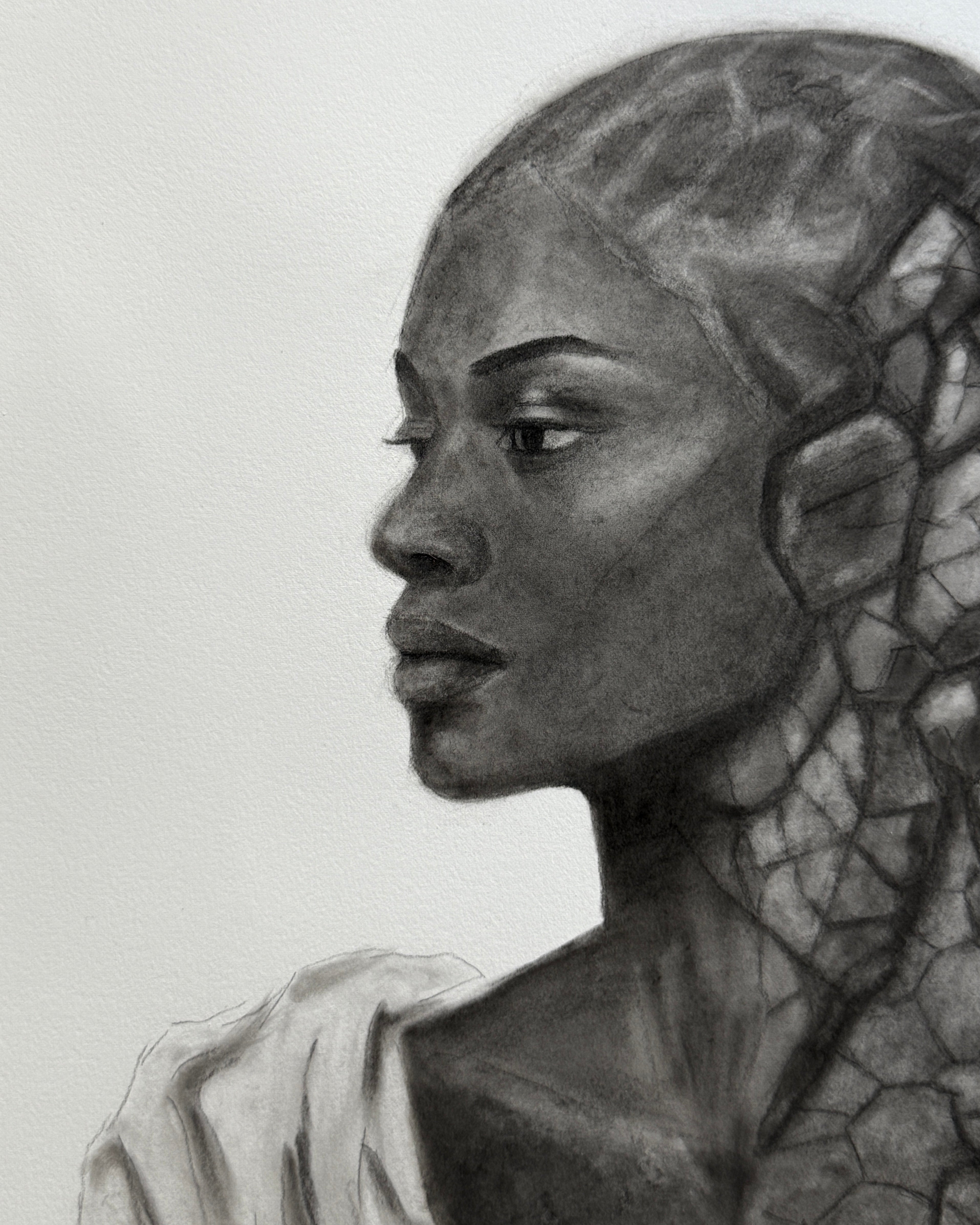 Queen - Unbroken Charcoal Drawing